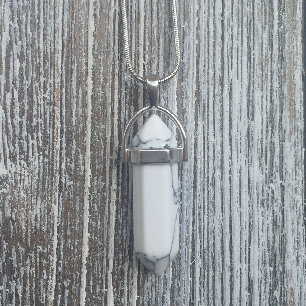 White Howlite Healing Stone Necklace